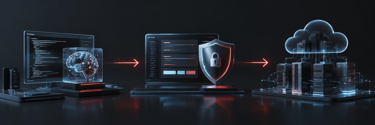 AI application progressing from prototype through security hardening to owned cloud infrastructure
